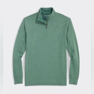 Vineyard Vines Men's Green Quarter-Zip Pullover Sweater 100% cotton size M